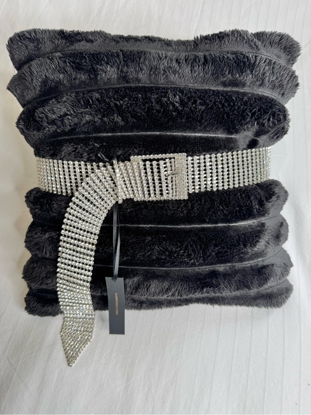 B-Low the Belt Silver Rhinestone Crystal Wrap Belt